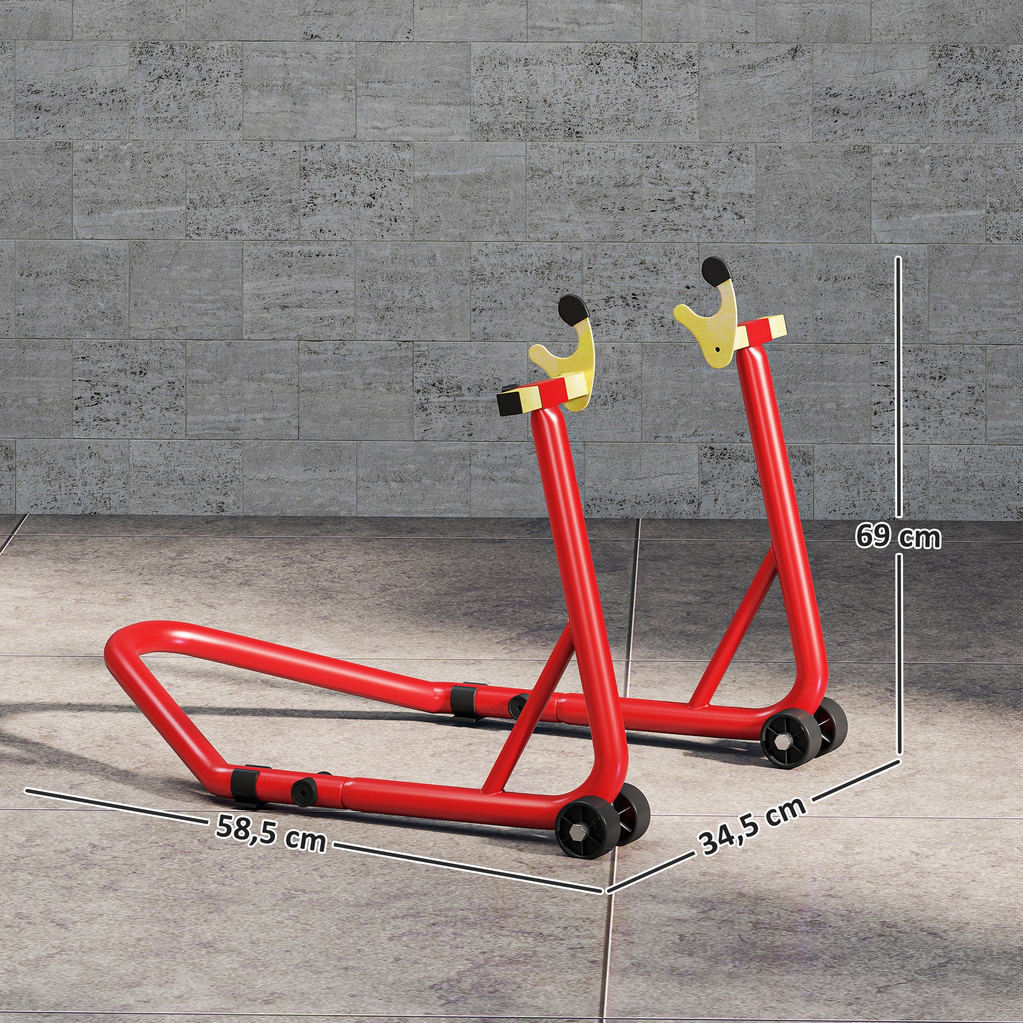 Motorcycle Stand Front/Rear Motorcycle Rear Stand Motorcycle Lift up to 544 kg Motorcycle Lift Stand for Motorcycles Steel Red