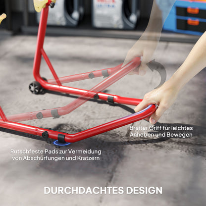 Motorcycle Stand Front/Rear Motorcycle Rear Stand Motorcycle Lift up to 544 kg Motorcycle Lift Stand for Motorcycles Steel Red