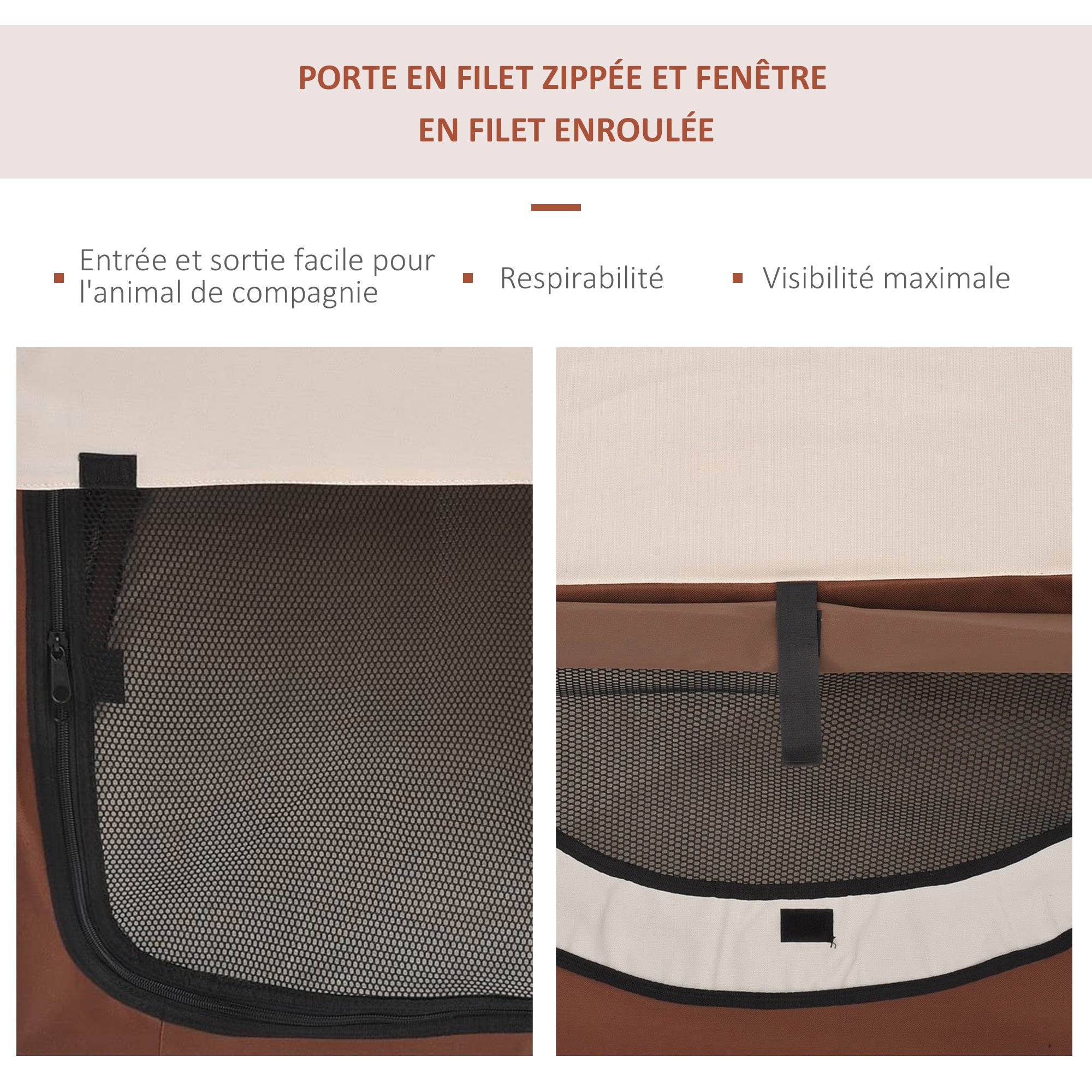 Pet Carrier Bag Foldable Dog Crate Breathable Pet Carrier with Removable Lamb Cushion 61 x 46 x 51 cm