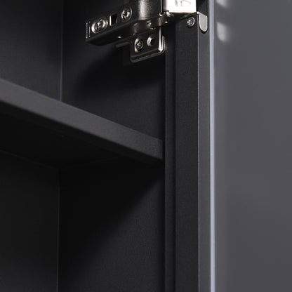 Bathroom Mirror Cabinet, Bathroom Cabinet with Mirror Door, Wall Cabinet Hanging Cabinet, Black, 40 x 15 x 60 cm