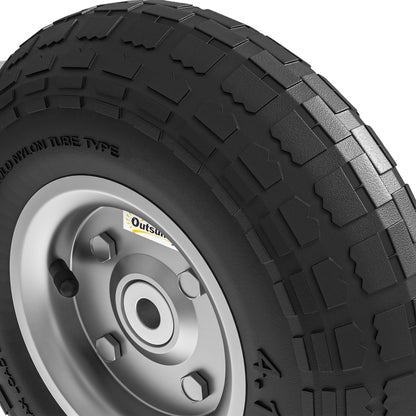 Set of 4 Replacement Rubber Tires 255 mm Wheels with 16mm Bore for Garden Cart, Wheelbarrow, and Dolly