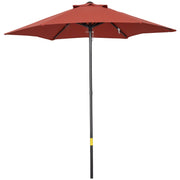 Umbrella Ø196 cm, hexagonal balcony umbrella beach umbrella wind-resistant stable market umbrella crank umbrella sun protection for beach balcony garden, Burgundy