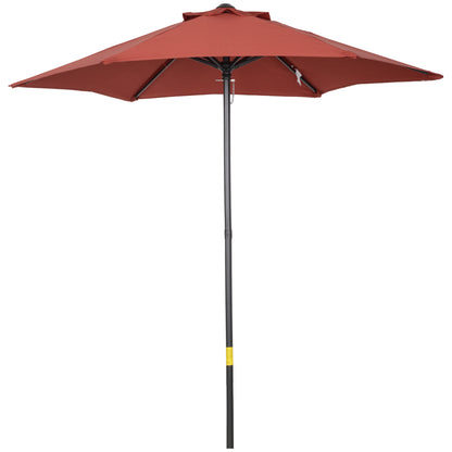Umbrella Ø196 cm, hexagonal balcony umbrella beach umbrella wind-resistant stable market umbrella crank umbrella sun protection for beach balcony garden, Burgundy