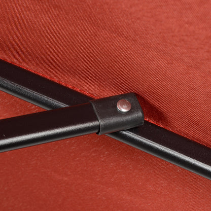 Umbrella Ø196 cm, hexagonal balcony umbrella beach umbrella wind-resistant stable market umbrella crank umbrella sun protection for beach balcony garden, Burgundy