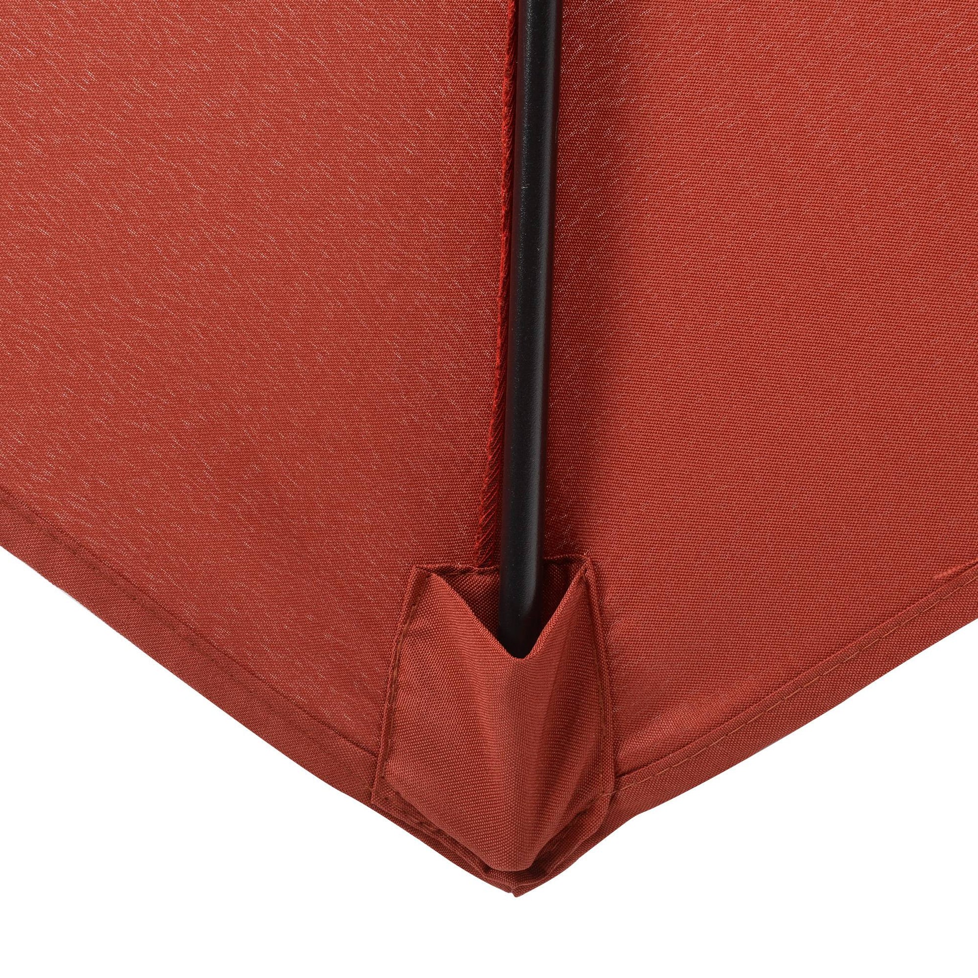 Umbrella Ø196 cm, hexagonal balcony umbrella beach umbrella wind-resistant stable market umbrella crank umbrella sun protection for beach balcony garden, Burgundy