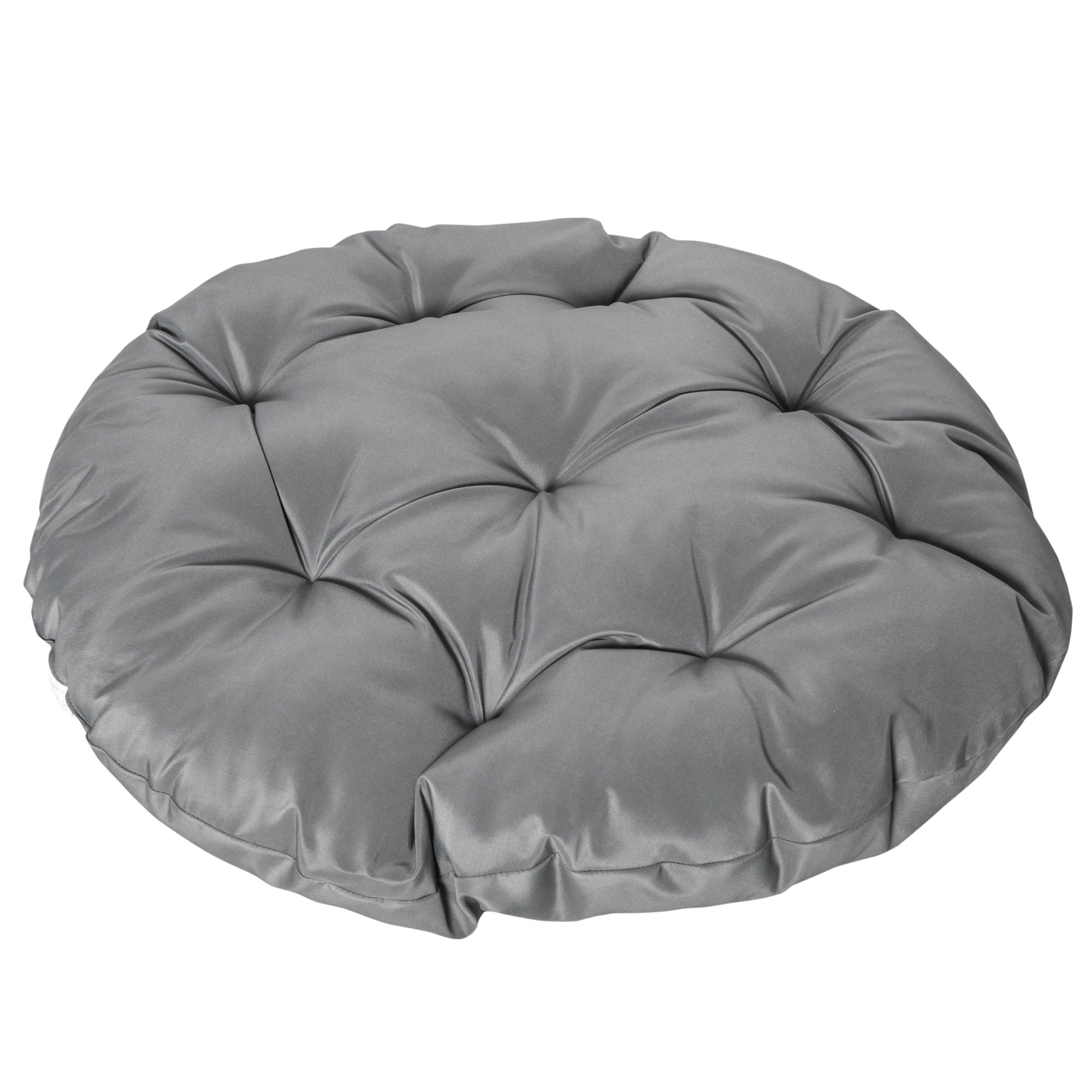 Synthetic Rattan Swivel Papasan Chair Oval Wicker PE Chair with Cushion and Steel Frame Load 160 kg for Garden Patio Terrace 87x97x86 cm Gray