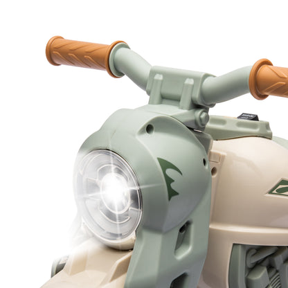 Kids Electric Motorcycle, 6V Children's Motorcycle with Music, Bubbles, Kids Vehicle with Headlight, 2.5-3 km/h, for 2-5 Years Kids, max. 30 kg, Cream White