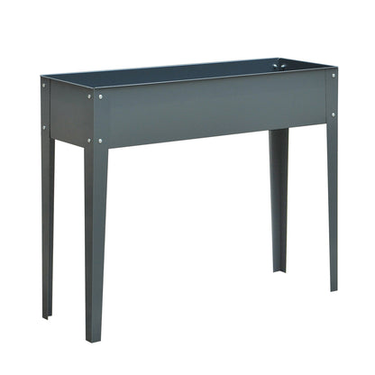 Raised Bed, Herb Garden Bed, Plant Box with 3 Drainage Holes, Flower Box with Feet, Metal, 100 x 30 x 80 cm