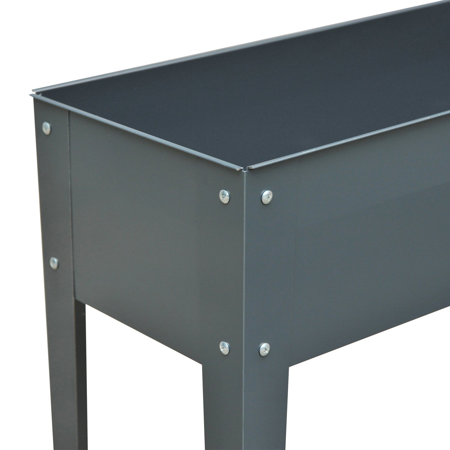 Raised Bed, Herb Garden Bed, Plant Box with 3 Drainage Holes, Flower Box with Feet, Metal, 100 x 30 x 80 cm