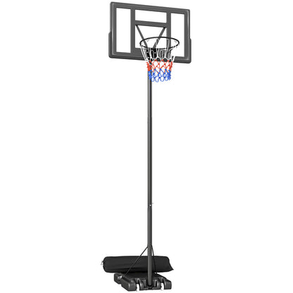 SPORTNOW Portable Outdoor Basketball Hoop — Quick Height Adjustment 4.4–10 ft (1.35–3.05 m) with 43 x 28 in Shatterproof Backboard, 2 Wheels & Weight Bag — For Teens & Adults