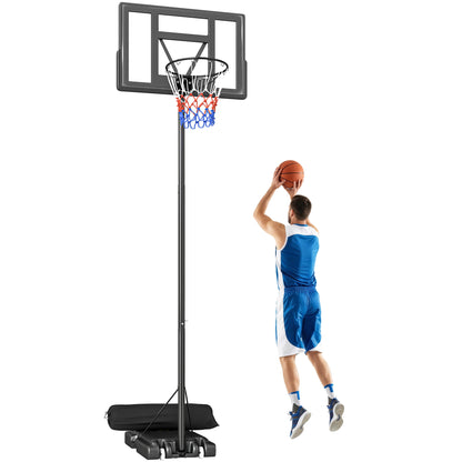 SPORTNOW Portable Outdoor Basketball Hoop — Quick Height Adjustment 4.4–10 ft (1.35–3.05 m) with 43 x 28 in Shatterproof Backboard, 2 Wheels & Weight Bag — For Teens & Adults