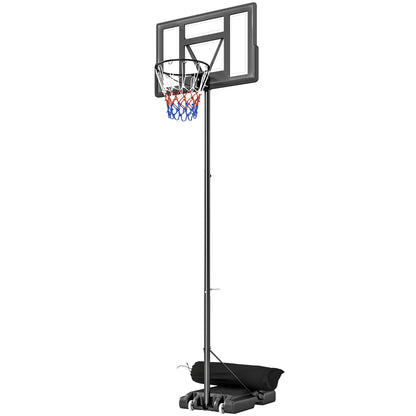 SPORTNOW Portable Outdoor Basketball Hoop — Quick Height Adjustment 4.4–10 ft (1.35–3.05 m) with 43 x 28 in Shatterproof Backboard, 2 Wheels & Weight Bag — For Teens & Adults