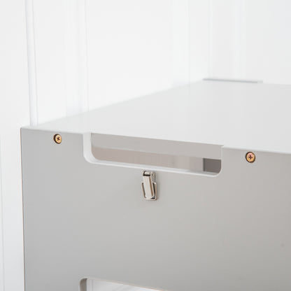 2-in-1 Learning Tower Learning Stool for Children 3+ Years Convertible into Desk with Chalkboard and Safety Bar 42x44x86 cm Gray