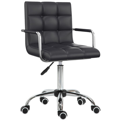 Office Chair Swivel Chair Cosmetics Stool Rolling Stool Work Stool Executive Chair Desk Chair Metal PU Black 52.5 x 54 x 84-99 cm