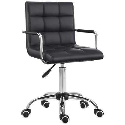 Office Chair Swivel Chair Cosmetics Stool Rolling Stool Work Stool Executive Chair Desk Chair Metal PU Black 52.5 x 54 x 84-99 cm