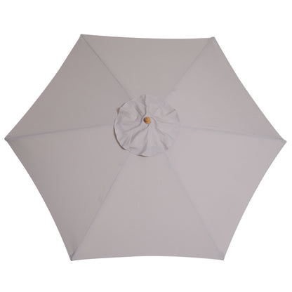 Umbrella Ø 250 cm, Umbrella with Pulley Mechanism Balcony Umbrella Beach Umbrella made of Bamboo Wind Resistant Market Umbrella Sun Protection for Balcony Terrace Garden, Gray