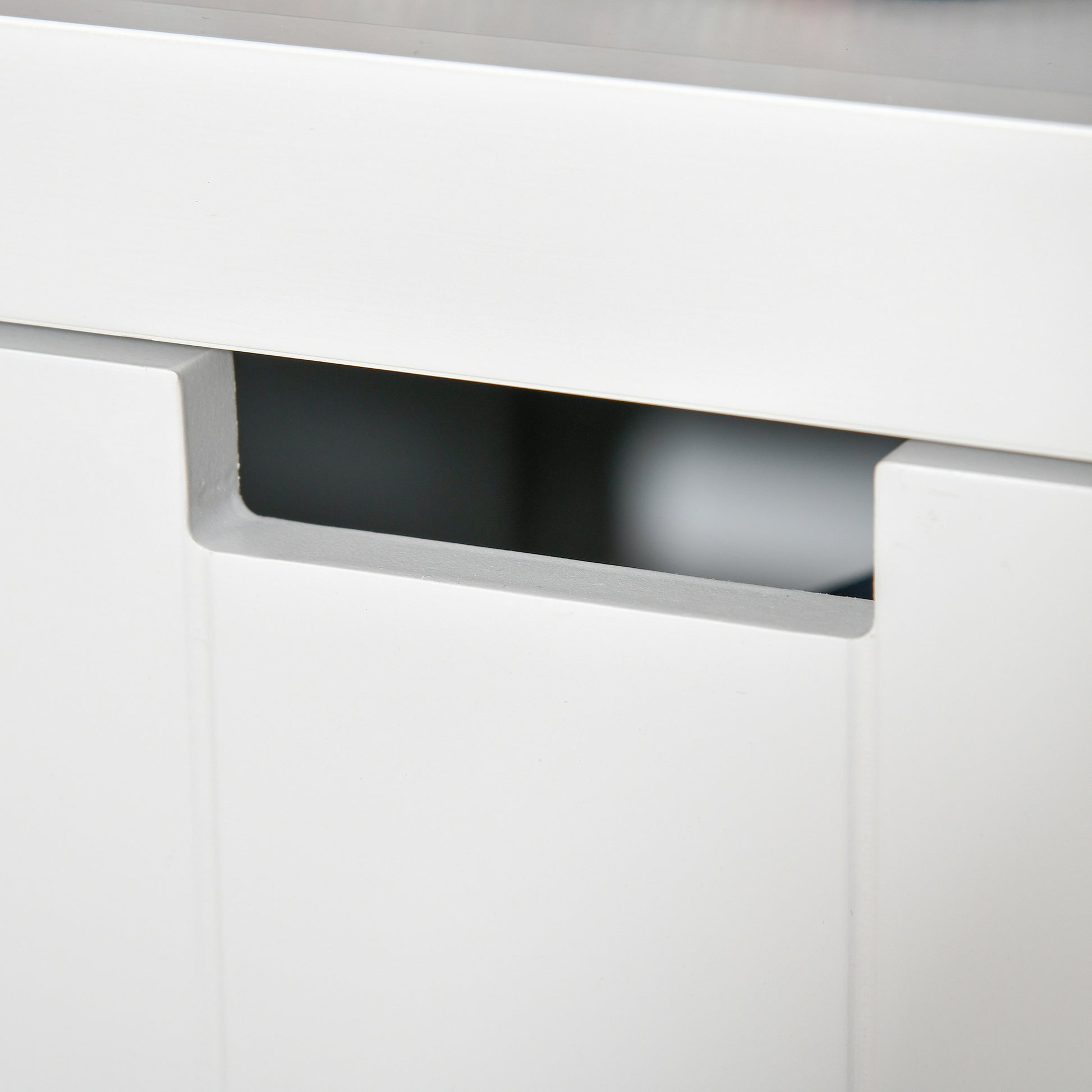 Living Room Sideboard with 3 Removable Drawers and Open Shelves for Books Toys Auxiliary Storage Cabinet for Bedroom Kitchen 102x33x61.5 cm White