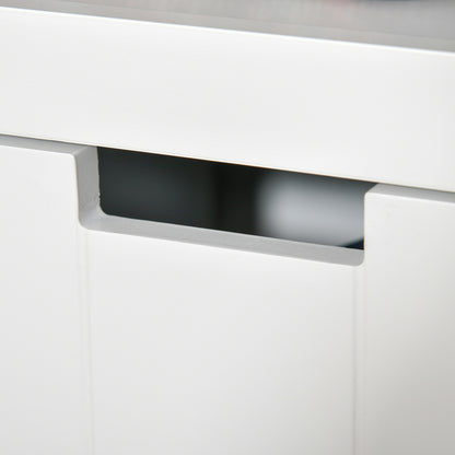 Living Room Sideboard with 3 Removable Drawers and Open Shelves for Books Toys Auxiliary Storage Cabinet for Bedroom Kitchen 102x33x61.5 cm White