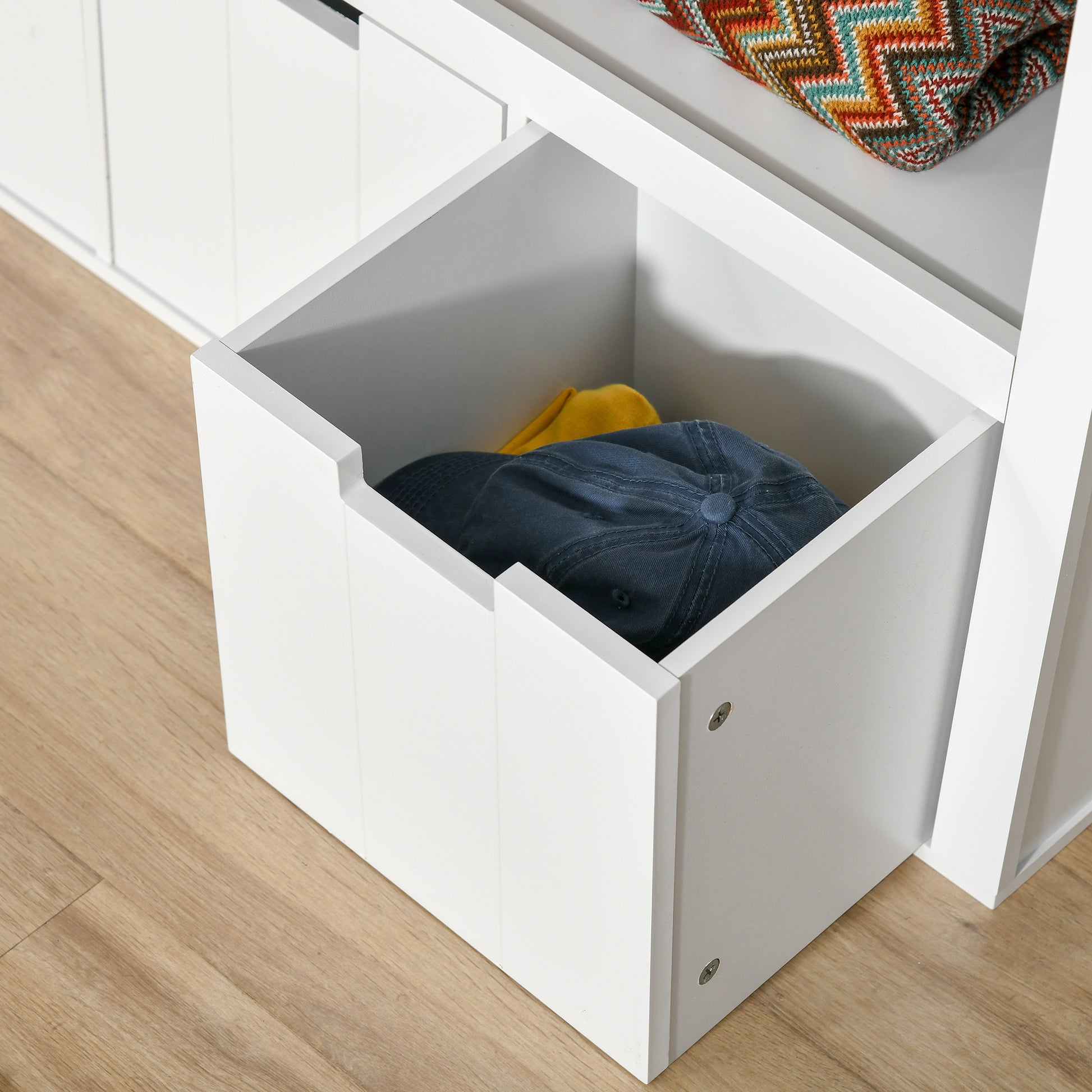 Living Room Sideboard with 3 Removable Drawers and Open Shelves for Books Toys Auxiliary Storage Cabinet for Bedroom Kitchen 102x33x61.5 cm White