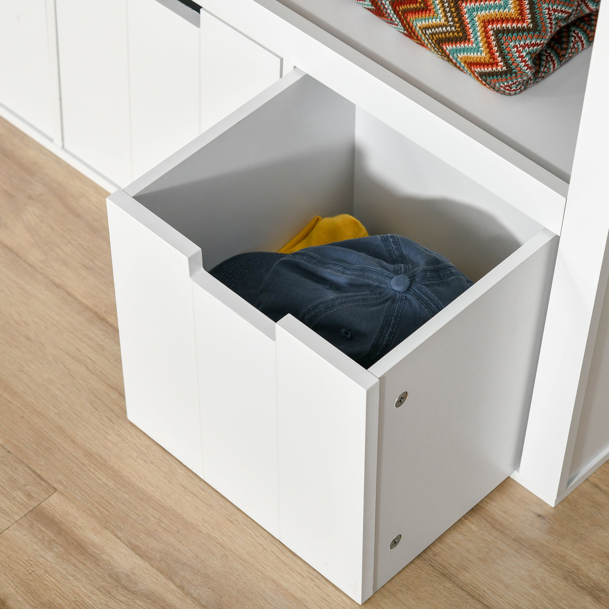 Living Room Sideboard with 3 Removable Drawers and Open Shelves for Books Toys Auxiliary Storage Cabinet for Bedroom Kitchen 102x33x61.5 cm White