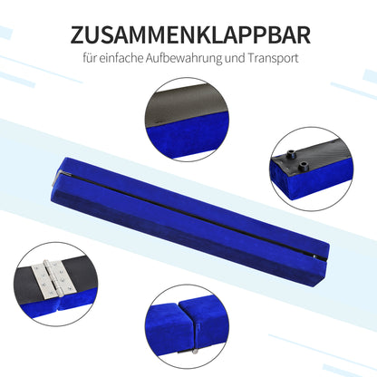 Balance Beam 210cm Foldable Gymnastics Balance Beam for Kids and Adults Gymnastics Beam, Training Equipment Balancing Beam for Home Fitness Training Gymnastics, Blue