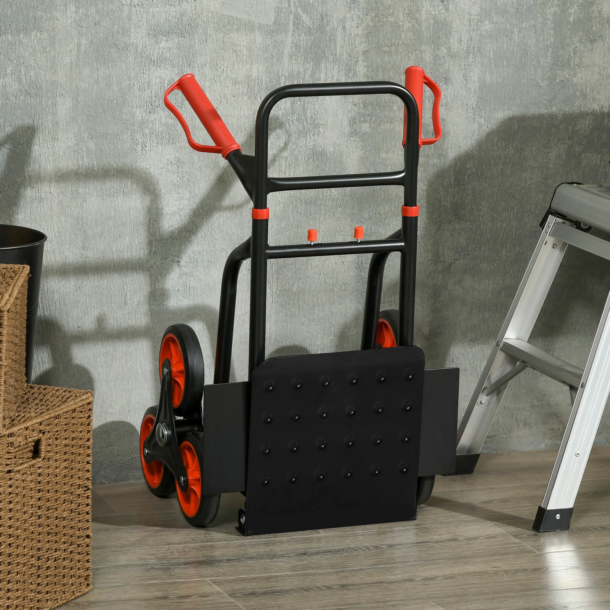Stair Climber 120 kg Hand Truck Transport Cart Height Adjustable Handle Folding Steel 45 x 60 x 109 cm