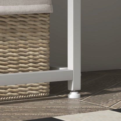 Entryway Console Table with Open Shelf and Anti-Tip Steel Frame for Living Room Hallway 100x30x87 cm White