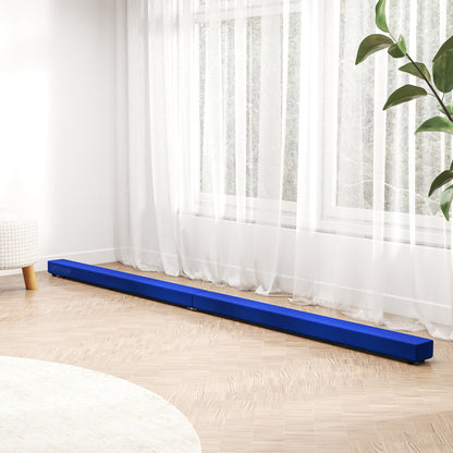 SPORTNOW Folding Gymnastics Beam 240 cm in Velvet, Balance Beam with Non-Slip Base, Gymnastics Training Equipment for Kids and Adults, Blue