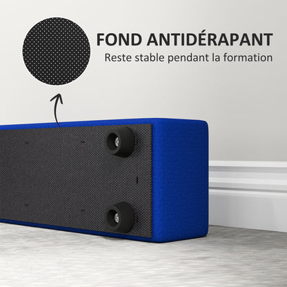 SPORTNOW Folding Gymnastics Beam 240 cm in Velvet, Balance Beam with Non-Slip Base, Gymnastics Training Equipment for Kids and Adults, Blue