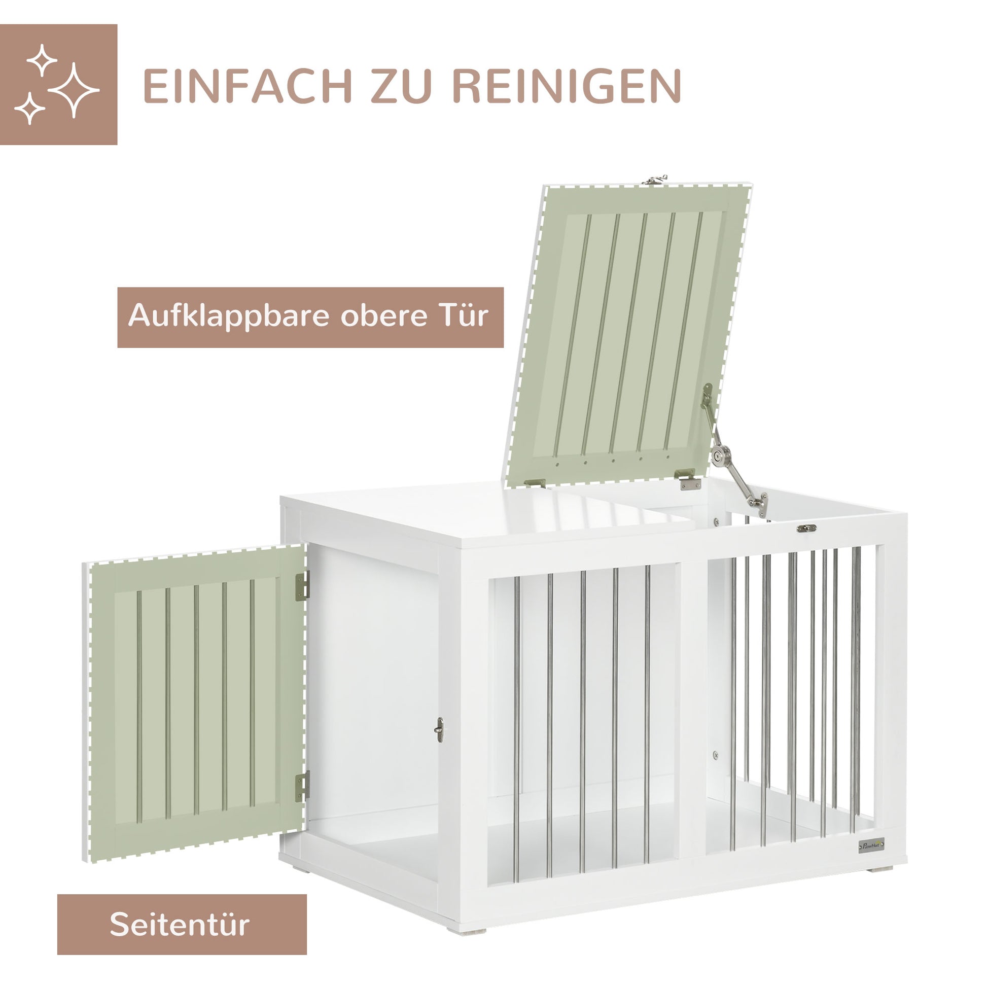 Dog Cage Furniture with 2 Doors Steel Dog Crate for Home Indoor Dog House for Medium Dogs up to 20 kg Side Table Dog Kennel 80 x 50 x 56.5 cm White