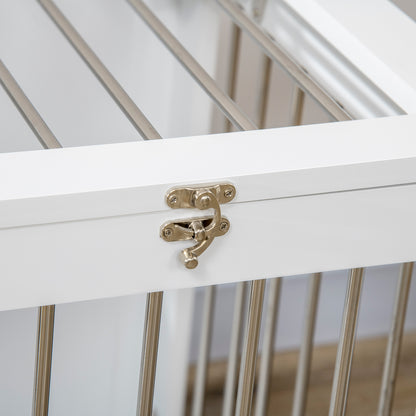 Dog Cage Furniture with 2 Doors Steel Dog Crate for Home Indoor Dog House for Medium Dogs up to 20 kg Side Table Dog Kennel 80 x 50 x 56.5 cm White