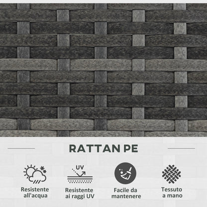 Planter with Trellis for Climbing Plants, Raised Flower Bed with 3 Internal Pots, Steel and PE Rattan Structure, 84x30x107cm, Gray