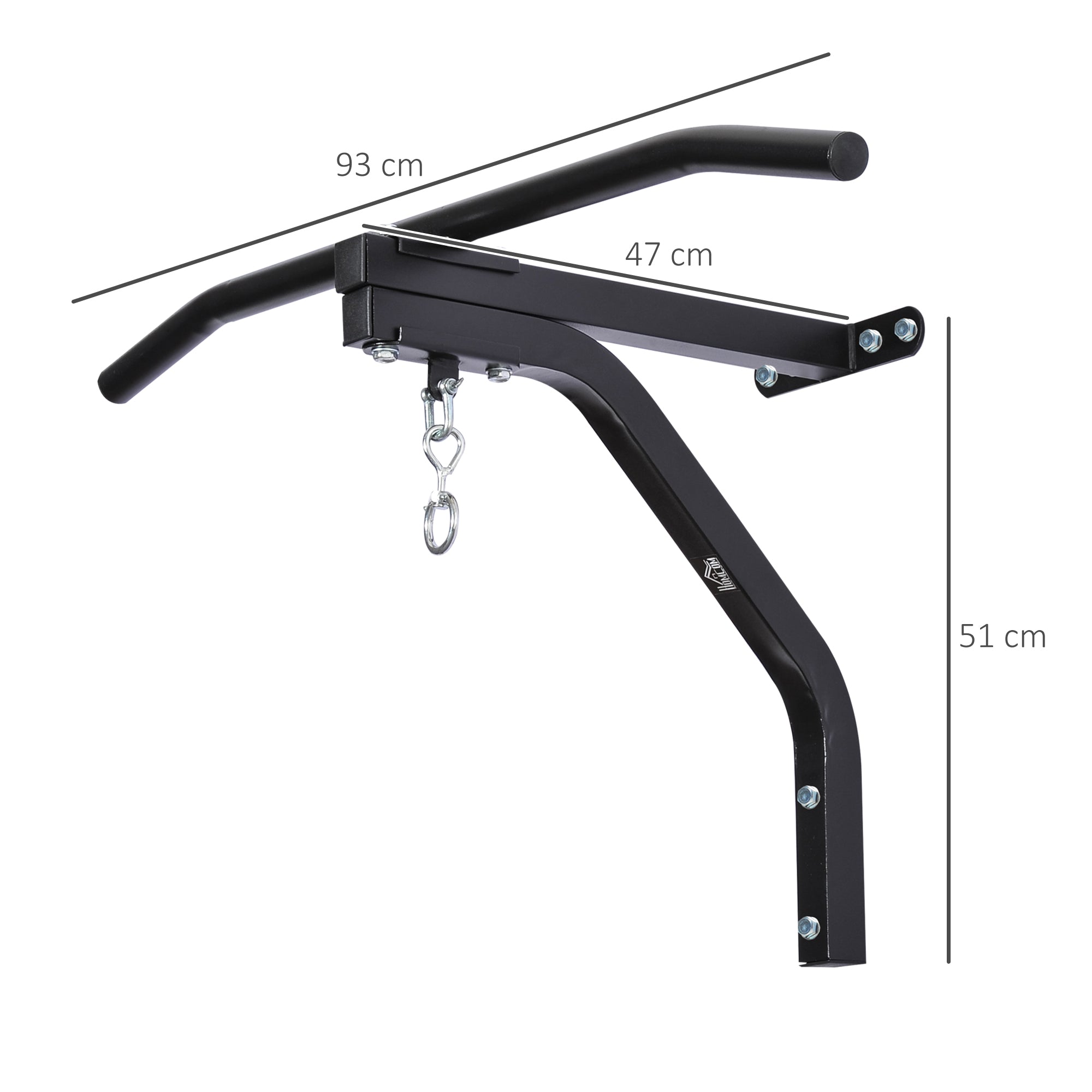 Punching Bag 2-in-1 Design Wall Mount Max Weight Capacity 130 kg Steel Punching Bag Holder with Mounting Screws Pull-Up Bar Punching Bag Hanger for Fitness Training