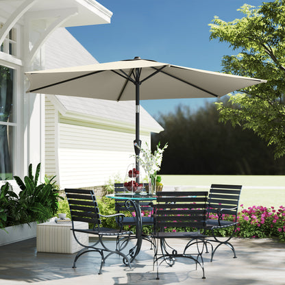 270 cm (106 in) Tiltable Patio Umbrella with Crank, UPF 50+ Garden Parasol — Wind-Resistant, Stable Market Umbrella for Garden, Balcony, Terrace — Cream White