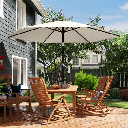 270 cm (106 in) Tiltable Patio Umbrella with Crank, UPF 50+ Garden Parasol — Wind-Resistant, Stable Market Umbrella for Garden, Balcony, Terrace — Cream White
