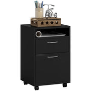 Mobile Office Filing Cabinet with Drawer and Cabinet Printer Stand for Study 40x35x60 cm Black