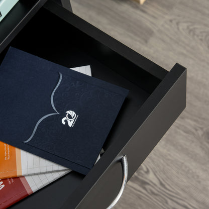 Mobile Office Filing Cabinet with Drawer and Cabinet Printer Stand for Study 40x35x60 cm Black