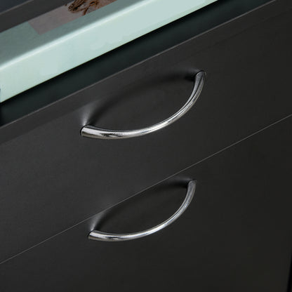 Mobile Office Filing Cabinet with Drawer and Cabinet Printer Stand for Study 40x35x60 cm Black
