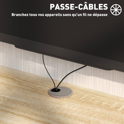 Floating Wall TV Stand with Shelf - Oak