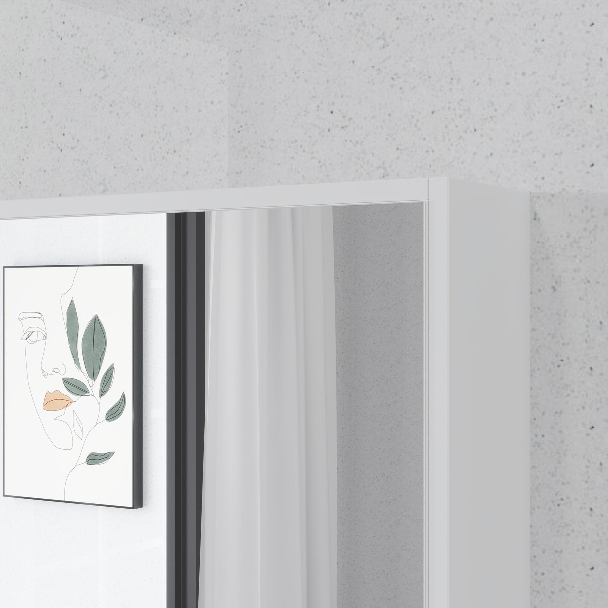 Bathroom Mirror Cabinet with Adjustable Shelves, Wall Mounted Bathroom Cabinet with Space-saving Door, 60x15x76 cm, White