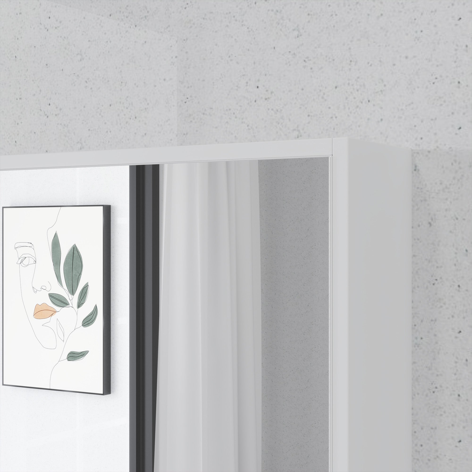 Bathroom Mirror Cabinet with Adjustable Shelves, Wall Mounted Bathroom Cabinet with Space-saving Door, 60x15x76 cm, White