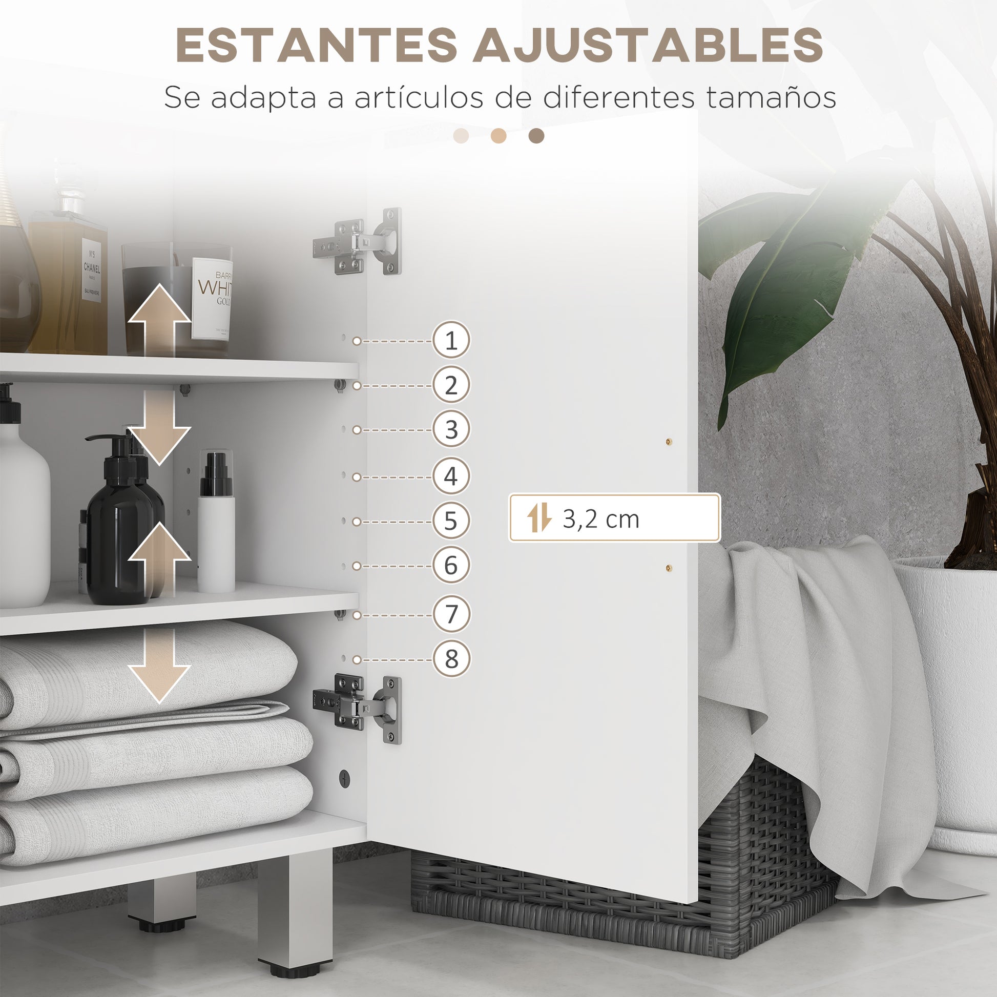 Modern Bathroom Auxiliary Cabinet with 2 Drawers, Shelves Adjustable Bathroom Cabinet Storage Unit for Living Room Bedroom Anti-topple 35 kg 60x30x93 cm High Gloss White
