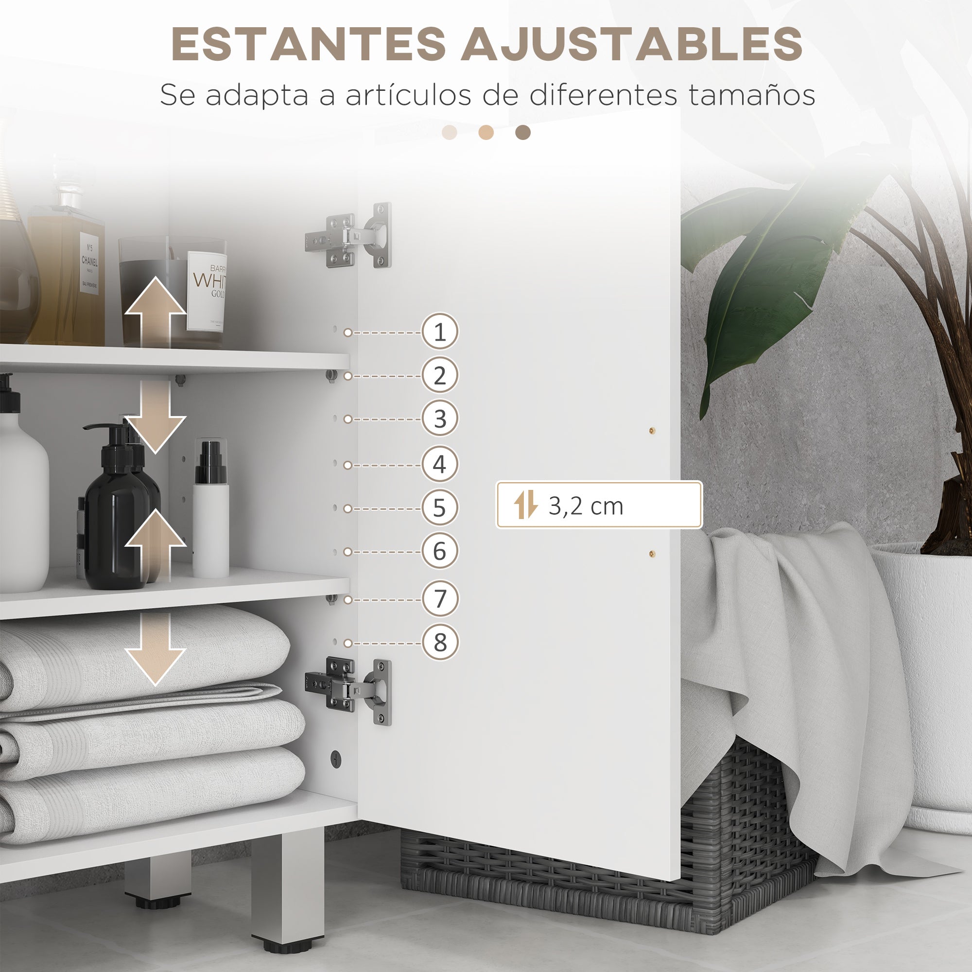 Modern Bathroom Auxiliary Cabinet with 2 Drawers, Shelves Adjustable Bathroom Cabinet Storage Unit for Living Room Bedroom Anti-topple 35 kg 60x30x93 cm High Gloss White