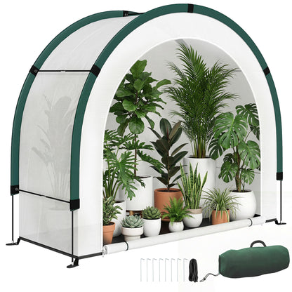 Arched-Top Greenhouse, Foldable PE Tunnel Greenhouse, Winter-Resistant Walk-In Greenhouse for Balcony & Garden, 200 x 80 x 164 cm – for Tomatoes, Vegetables, Flowers, Plants
