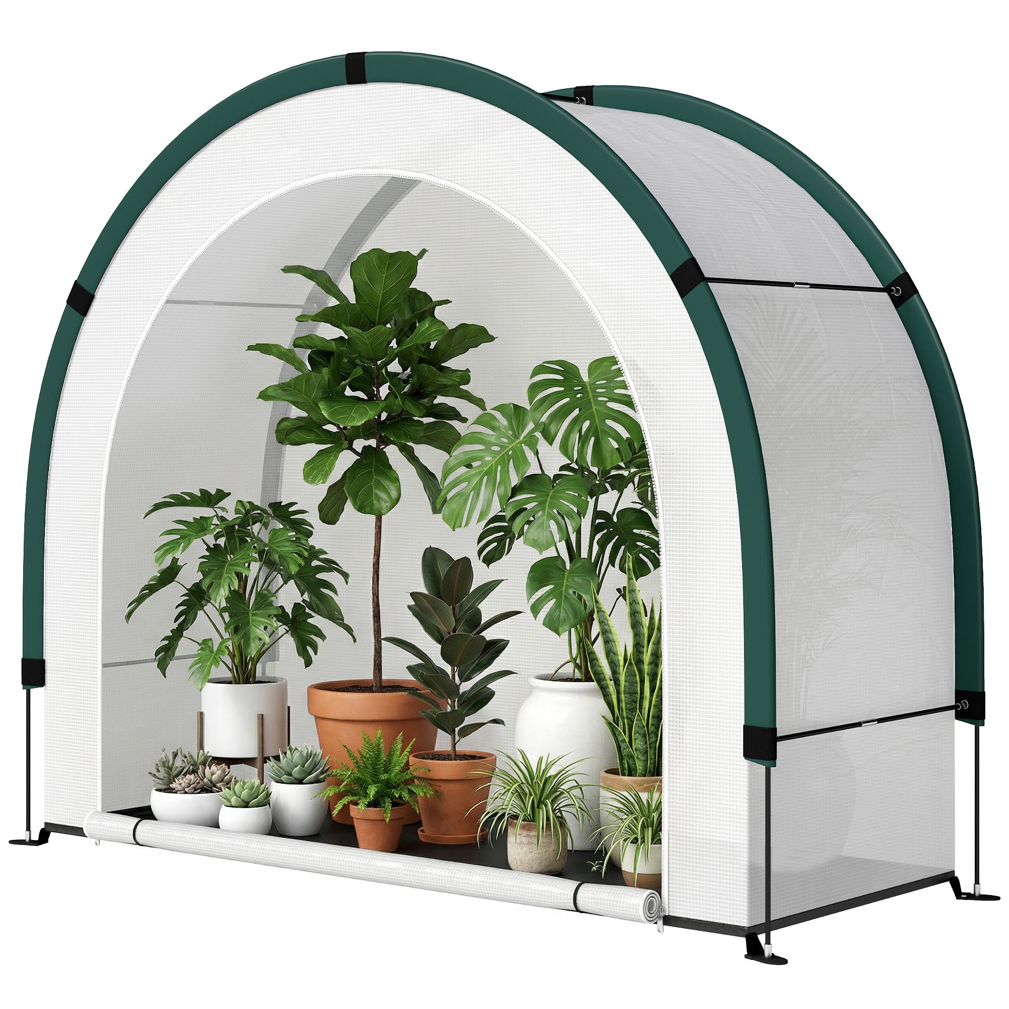 Arched-Top Greenhouse, Foldable PE Tunnel Greenhouse, Winter-Resistant Walk-In Greenhouse for Balcony & Garden, 200 x 80 x 164 cm – for Tomatoes, Vegetables, Flowers, Plants