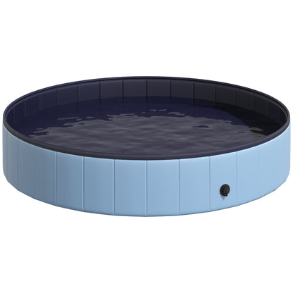 Dog Pool PVC Foldable Anti-slip Easy to Clean Basin Diameter 160 cm Height 30 cm Blue