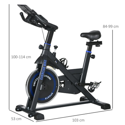 Indoor Exercise Bike with Adjustable Resistance Fitness Bike with 8 kg Inertia Flywheel LCD Display Adjustable Handlebar and Seat for Home Gym Blue
