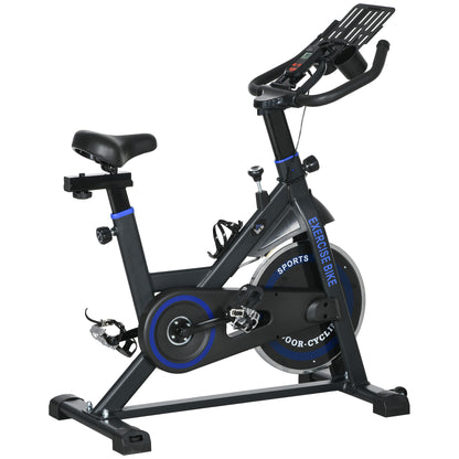 Indoor Exercise Bike with Adjustable Resistance Fitness Bike with 8 kg Inertia Flywheel LCD Display Adjustable Handlebar and Seat for Home Gym Blue