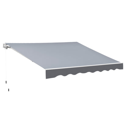 Retractable Manual Awning dim. 2.5W x 2D (projection) m adjustable tilt aluminum awning high-density waterproof gray polyester