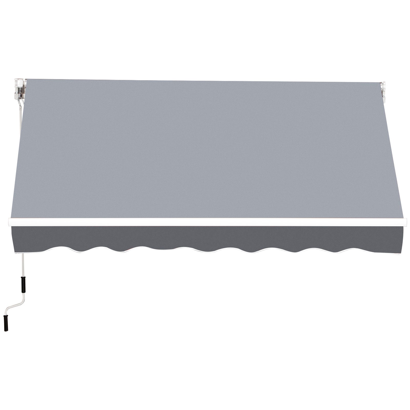 Retractable Manual Awning dim. 2.5W x 2D (projection) m adjustable tilt aluminum awning high-density waterproof gray polyester